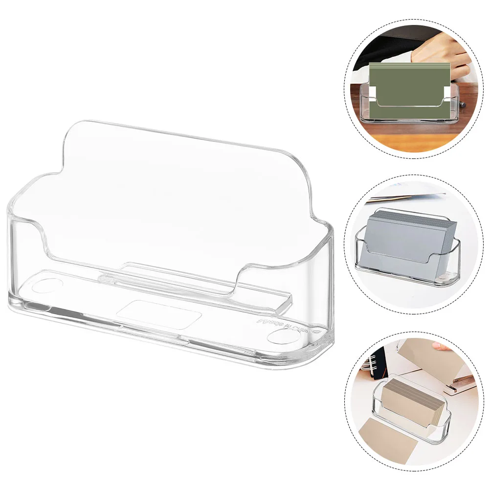 

4pcs Acrylic Business Holder Name Organizer For Office Desk Stand Card Storage Case Index Card Holder Business Cards Holders