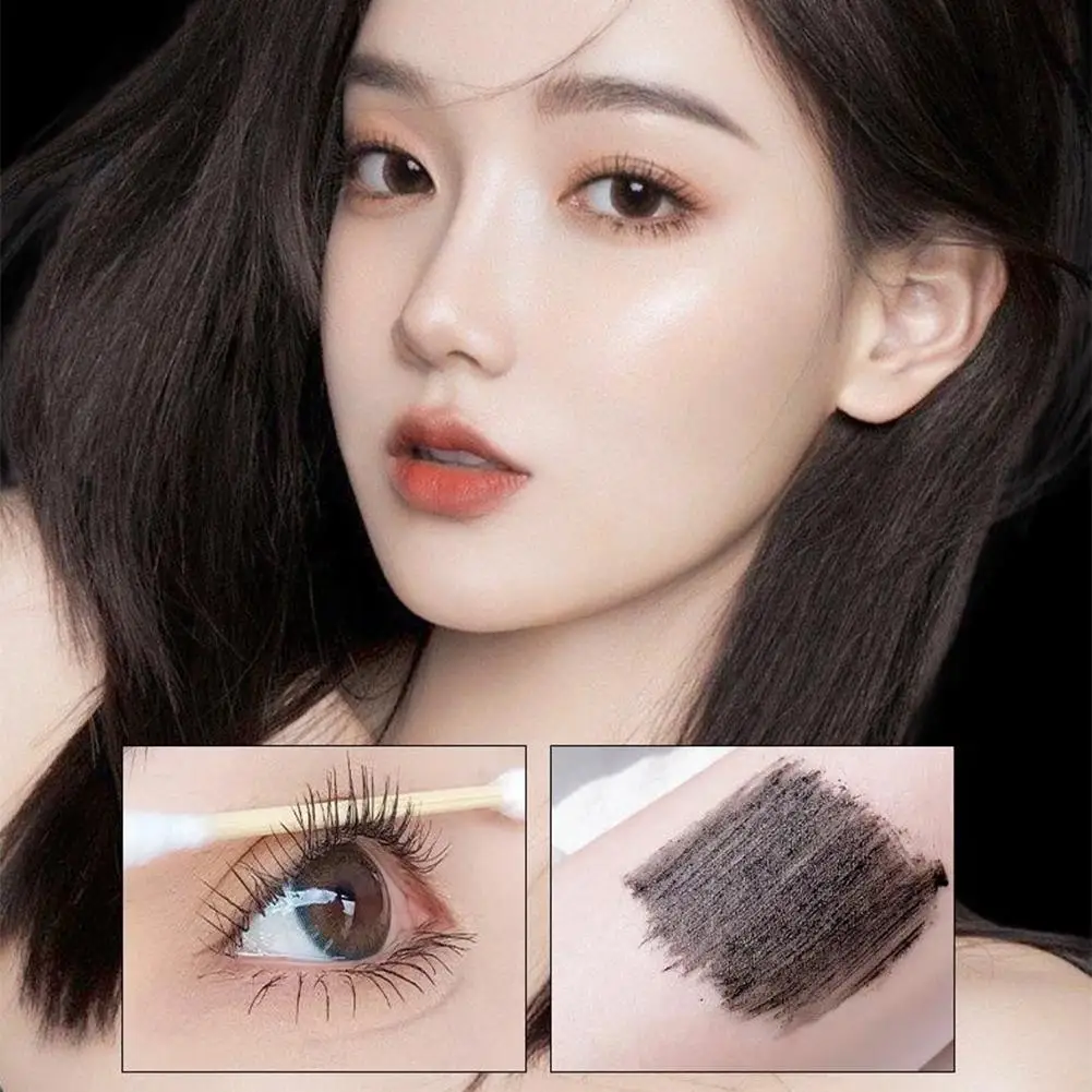 小さな鋼管マスカラシルク繊維非汚れナチュラル長期持続プライマーまつげ黒エクステンション化粧品まつげ