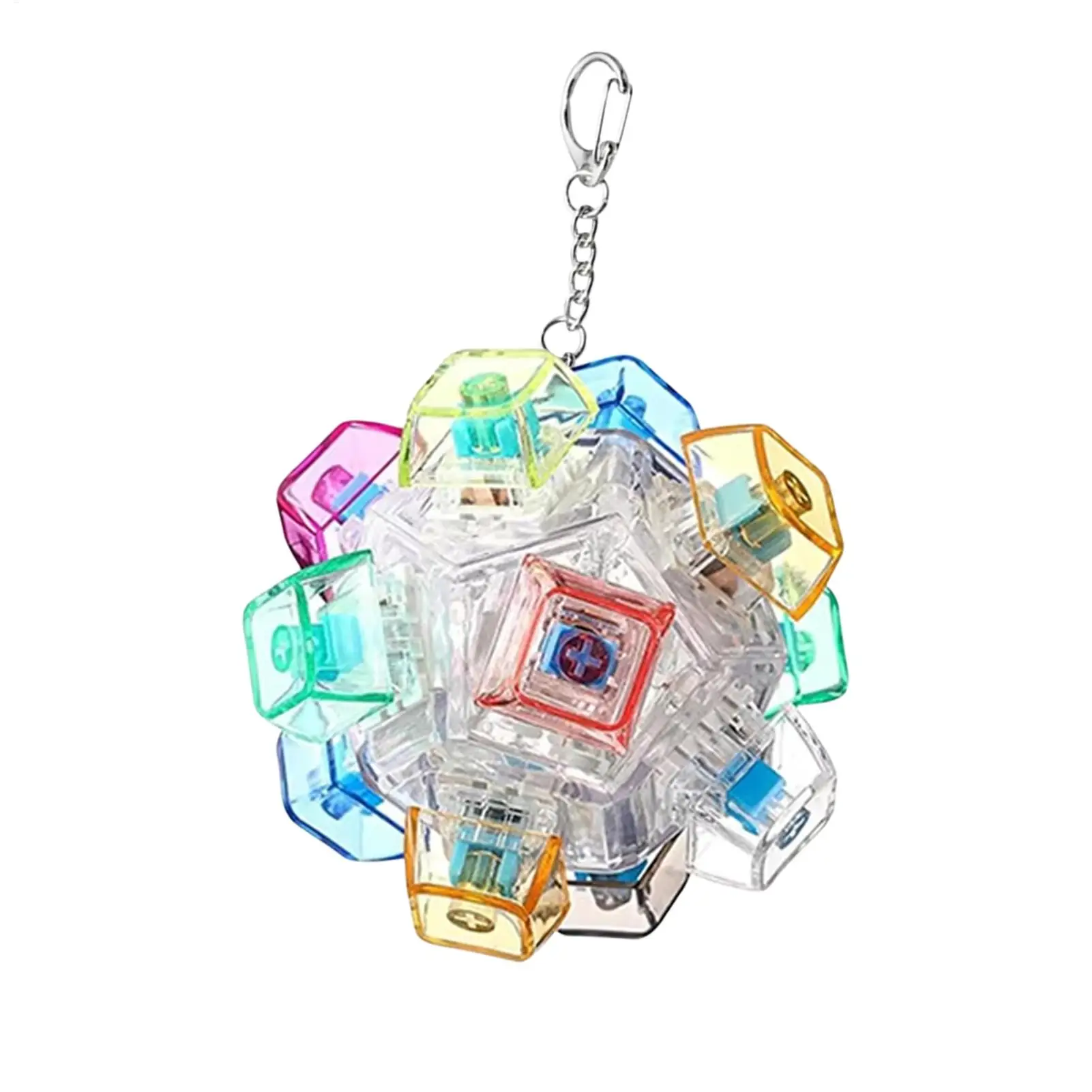 Keyboard Clicker Fidget Light Up Keychain Realistic Portable Fidget Sensory Toy for Kids Adults Cell Phone Wallet Backpack Tote