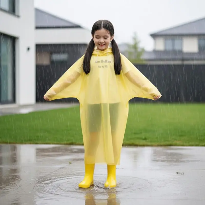 

Long Raincoat Disposable Children's Raincoat Extended Edition Suitable for Children to Carry backpacks