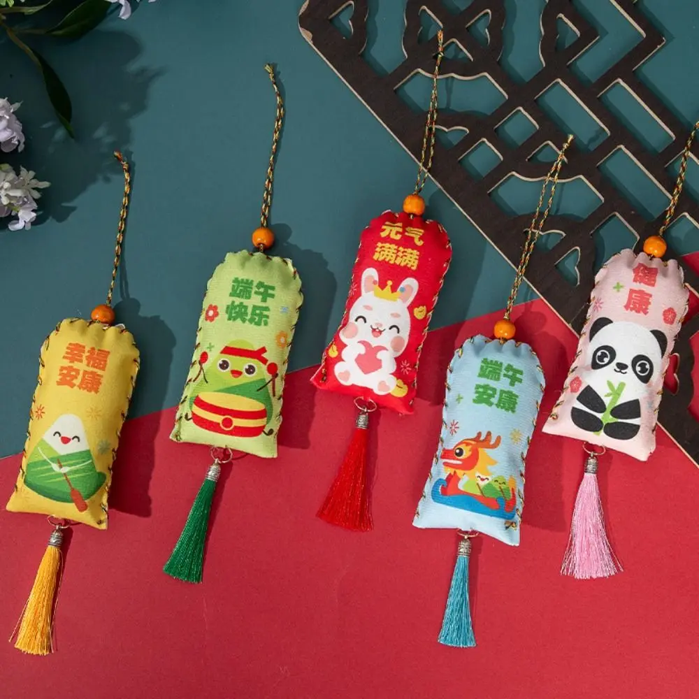 Hanging Dragon Boat Festival Sachet with Tassel Antique Style Kindergarten Material Package Zongzi Pendant Cartoon