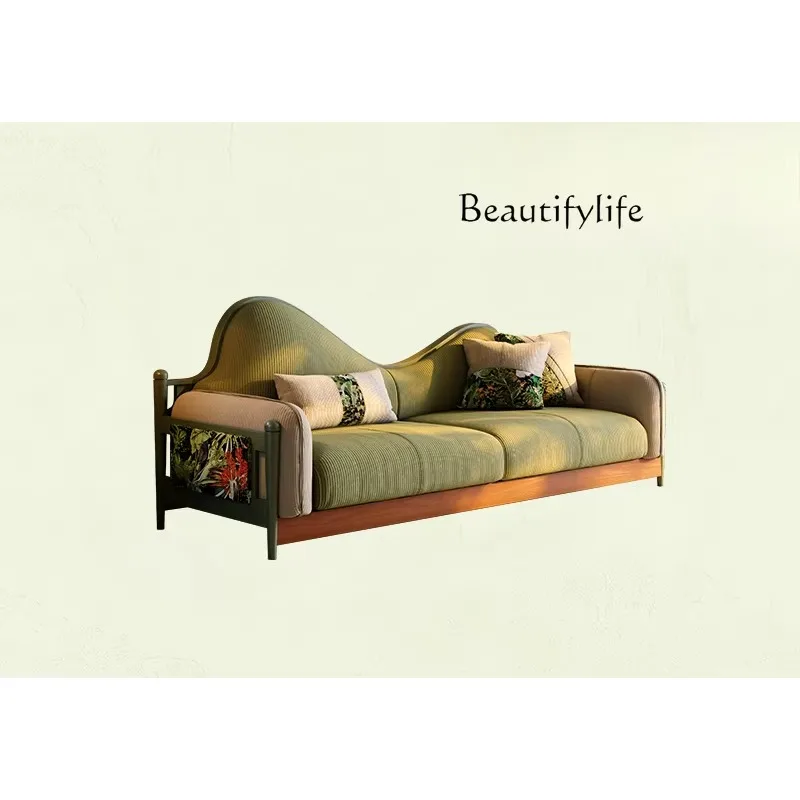 X35 French Retro Small Apartment Fabric Sofa Medium Ancient Style Light Luxury Modern Simple Living Room Sofa