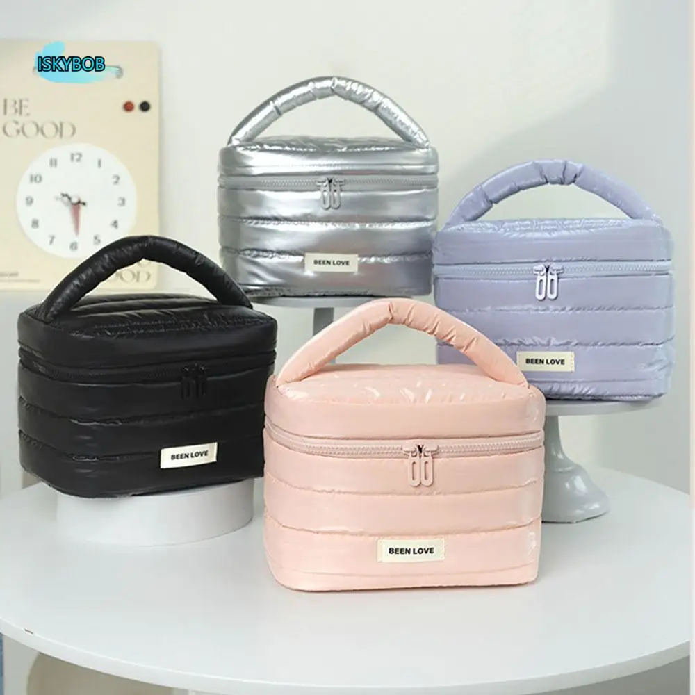 

Large Capacity Handheld Makeup Bag Shock Resistance Waterproof Cosmetics Storage Bag Square INS Travel Toilery Bag Bathroom