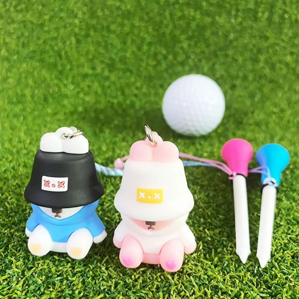 

Plastic Cartoon Golf Rubber Tees Recyclable Replacement Fisherman's Bear Golf Tee Portable 83mm Golf Novelty Shape Tees