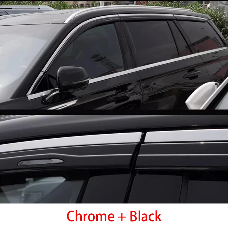 For Lincoln Aviator 2020 2021 2022 2023 Chrome black Window Visor Vent Shades Sun Rain 6X car accessories