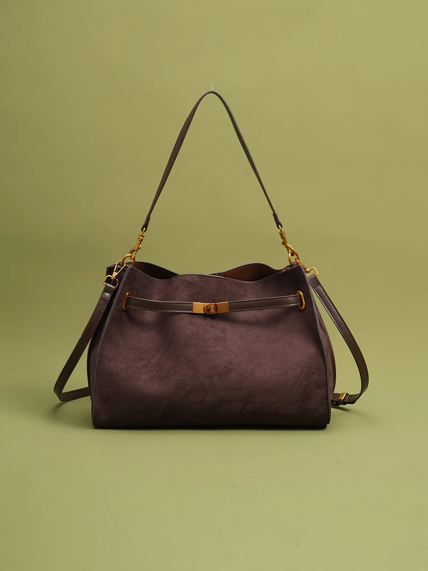 

New Winter Luxury Women Handbags Trendy Large Capacity Suede Shoulder Bags Women Retro Gold Buckle Square Bags Women's Handbag