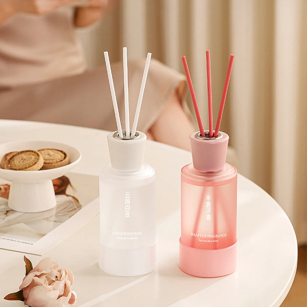 200ml Reed Diffuser Set Flameless Aroma Essential Oil Home Decor Ornament Long‑Lasting Peach Oolong Indoor Air Freshener
