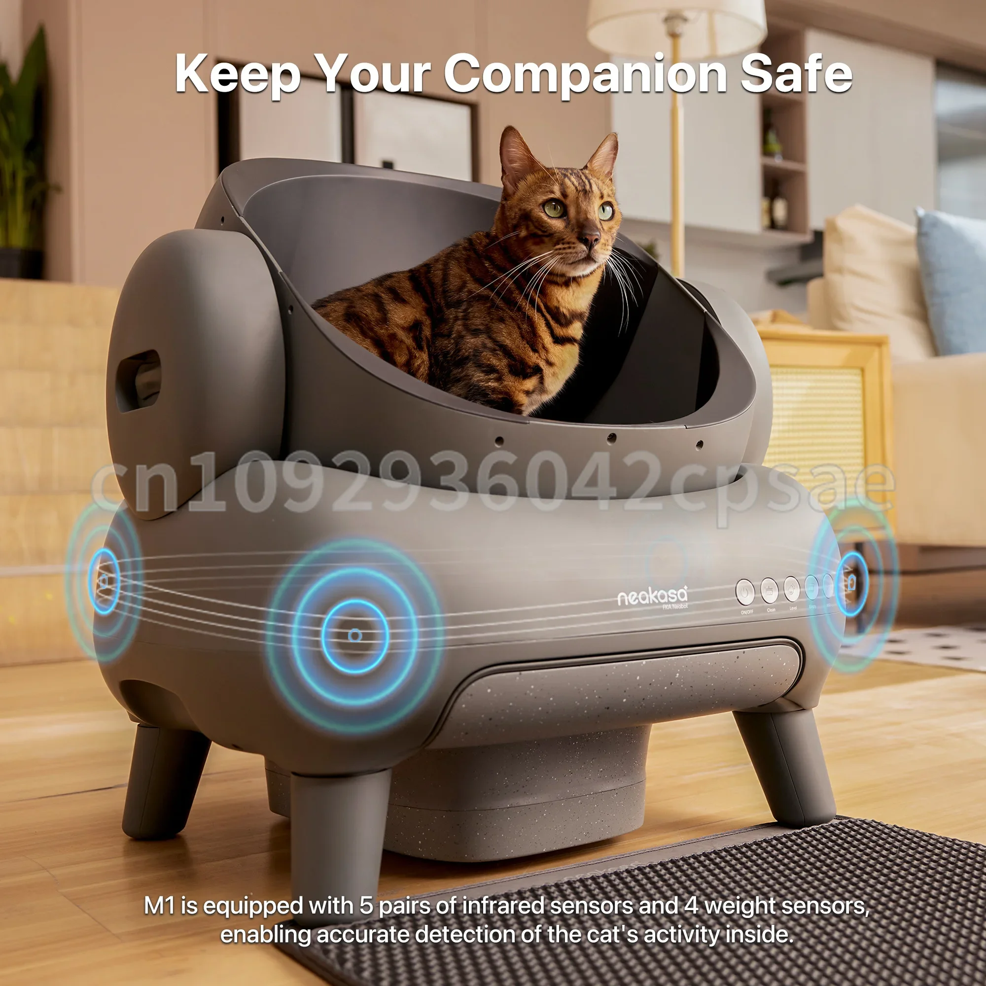 Automatic Smart Cat  Box Neakasa M1 Self-cleaning Cat Toilet With App Control Super Wide Field of View