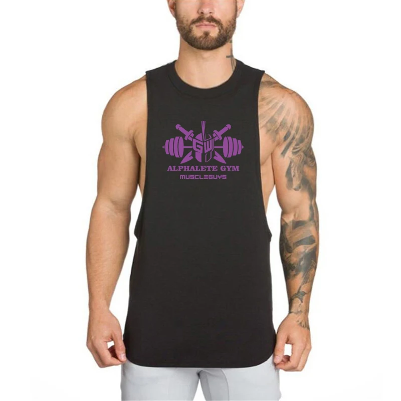 

Summer Men Gym Workout Jogging Sports Casual Vest Loose Muscle Short-sleeved Fitness Moisture-absorbing Sleeveless Tops T-shirt