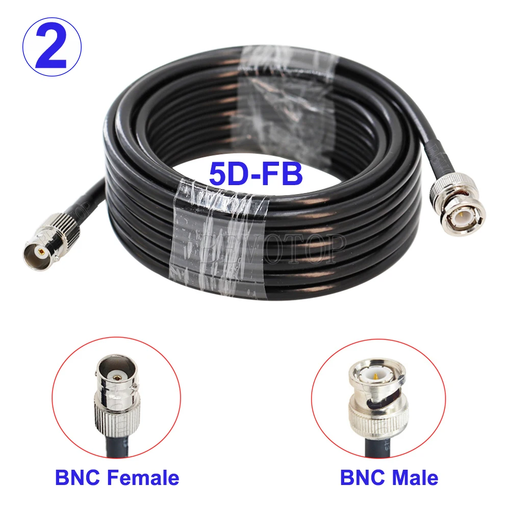 5DFB BNC Male Plug to BNC Female Jack Connector 5D-FB 50-5 RF Coaxial Cable Pigtail 50 Ohm RF Extension Jumper Cord 15CM-30M