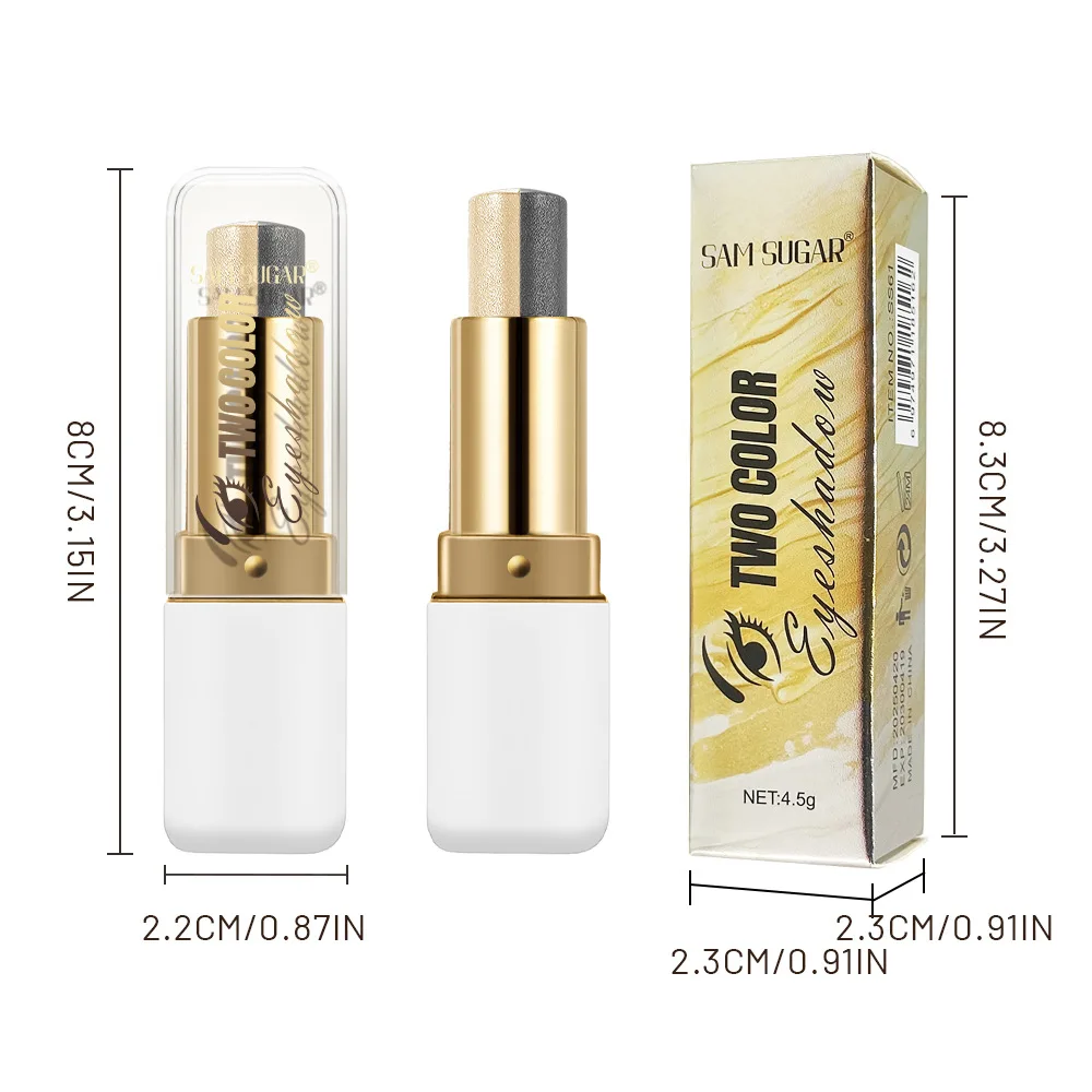 عصا ظلال العيون 2 في 1 بتصميم ملتوي كريمي لظلال العيون وهايلايتر مزج مقاوم للتلطخ ومقاوم للماء ومكياج يدوم طويلاً