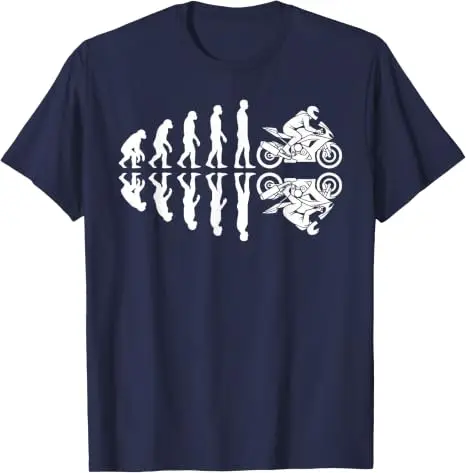Lustiges T-Shirt mit Motiv „Menschliche Evolution zum Motorradfahrer“, Y2k-Motorrad-Evolution-Design, lustiges Motorrad-T-Shirt für Herren – Detail 13