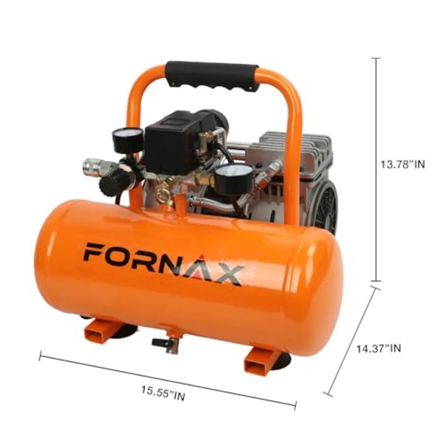 ضاغط هواء 2 جالون ضاغط محمول خالي من الزيت 120 فولت 1 حصان 2.2 CFM @ 90 رطل لكل بوصة مربعة ماكس 125 رطل لكل بوصة مربعة 65dB ضاغط محمول فائق الهدوء #2