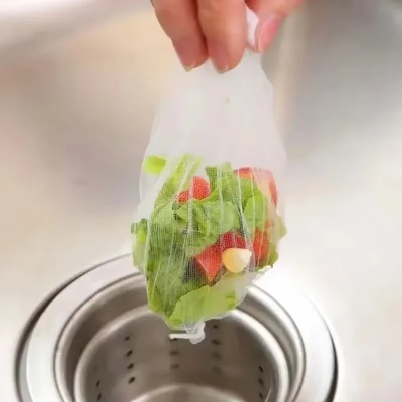 100Pcs Disposable Kitchen Sink Filter Sewer Drain Anti-blocking Garbage Bag Pool Leak Mesh Bag Mesh Strainer Sink Garbage Net