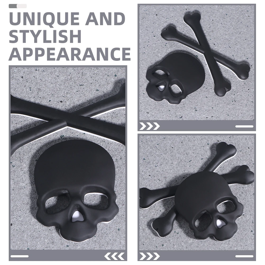 الجمجمة سيارة ملصق 9x8 5 سنتيمتر الأسود سبائك الزنك ثلاثية الأبعاد الخفافيش شكل تصميم رائع ملصق معدني للمركبات دراجة نارية شاحنة SUV قارب ATV RV