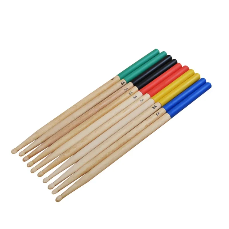 

Hot Sale! 1 Pair of 5A Maple Wood Drumsticks five colours colourful Professional Top Quality drumsticks wood