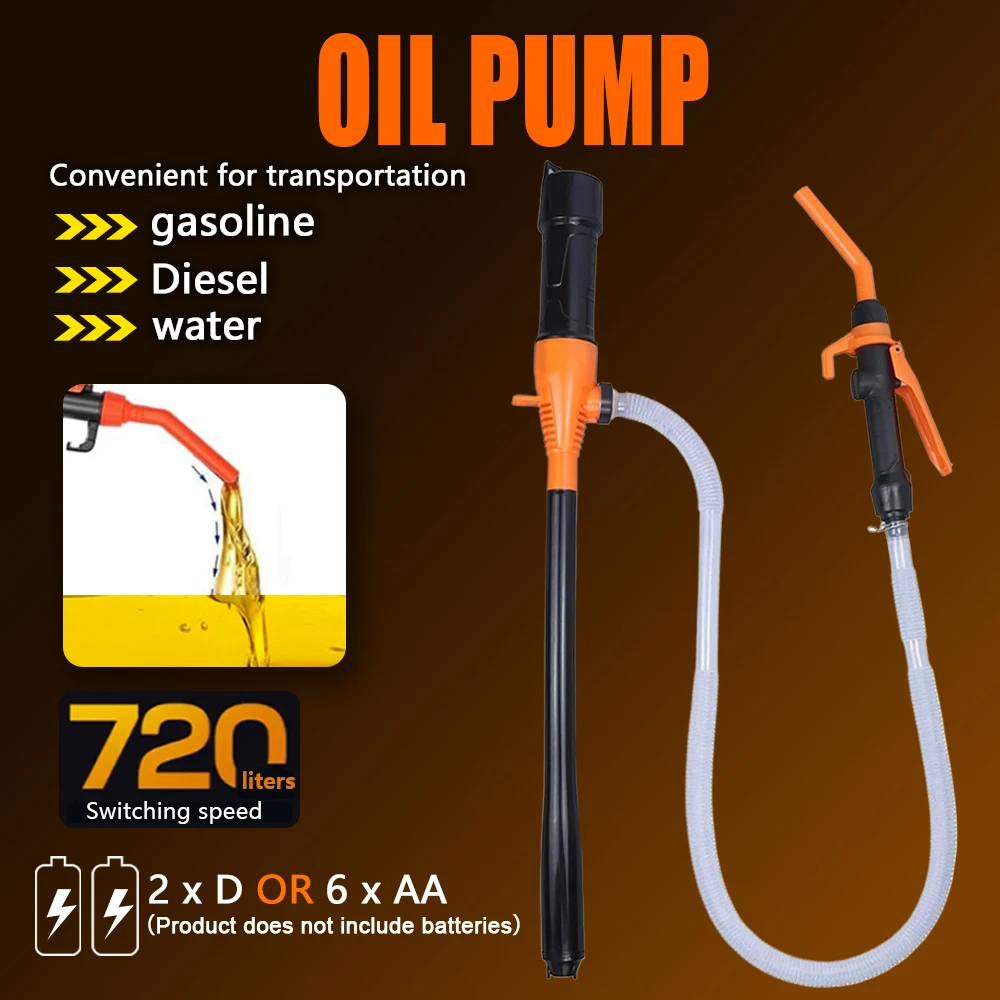 

Portable Electric Oil Extractor Pump Requires 6AA/2D Batteries Handle Clip Fuel Pump For Pumping Oil Water Petrol Diesel Suction