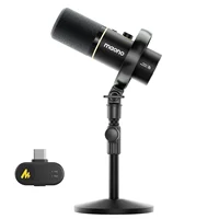 Micrófono inalámbrico híbrido Maono PD200W para podcast, PC/teléfono/cámara, micrófono dinámico XLR/USB para transmisión, grabación y creación de contenido.