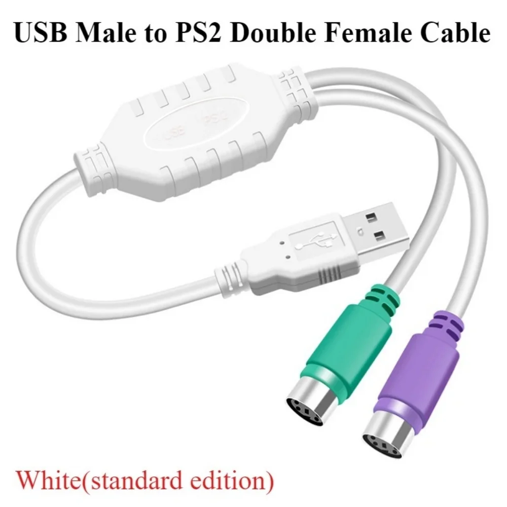 1 Stück USB-Stecker auf PS2-Doppelbuchse Kabeladapter Konverter USB zu 2 PS/2 für Maus Tastatur Computer Universelle Erweiterungskabel