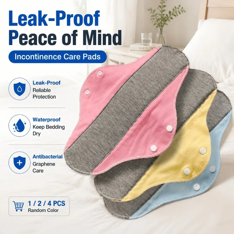 Washable Breathable Cotton Menstrual Pads Reusable Feminine Sanitary Napkins Soft Absorbent Cloth Liner Leak-proof Design