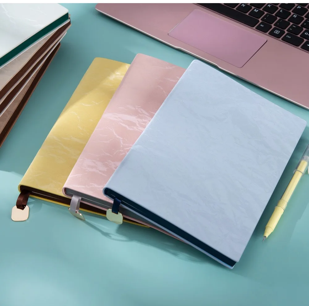 High-value A5 PU Leather Notebook Custom LOGO Primary School Student Handbook Business Meeting Notepad New Year's Gift Book