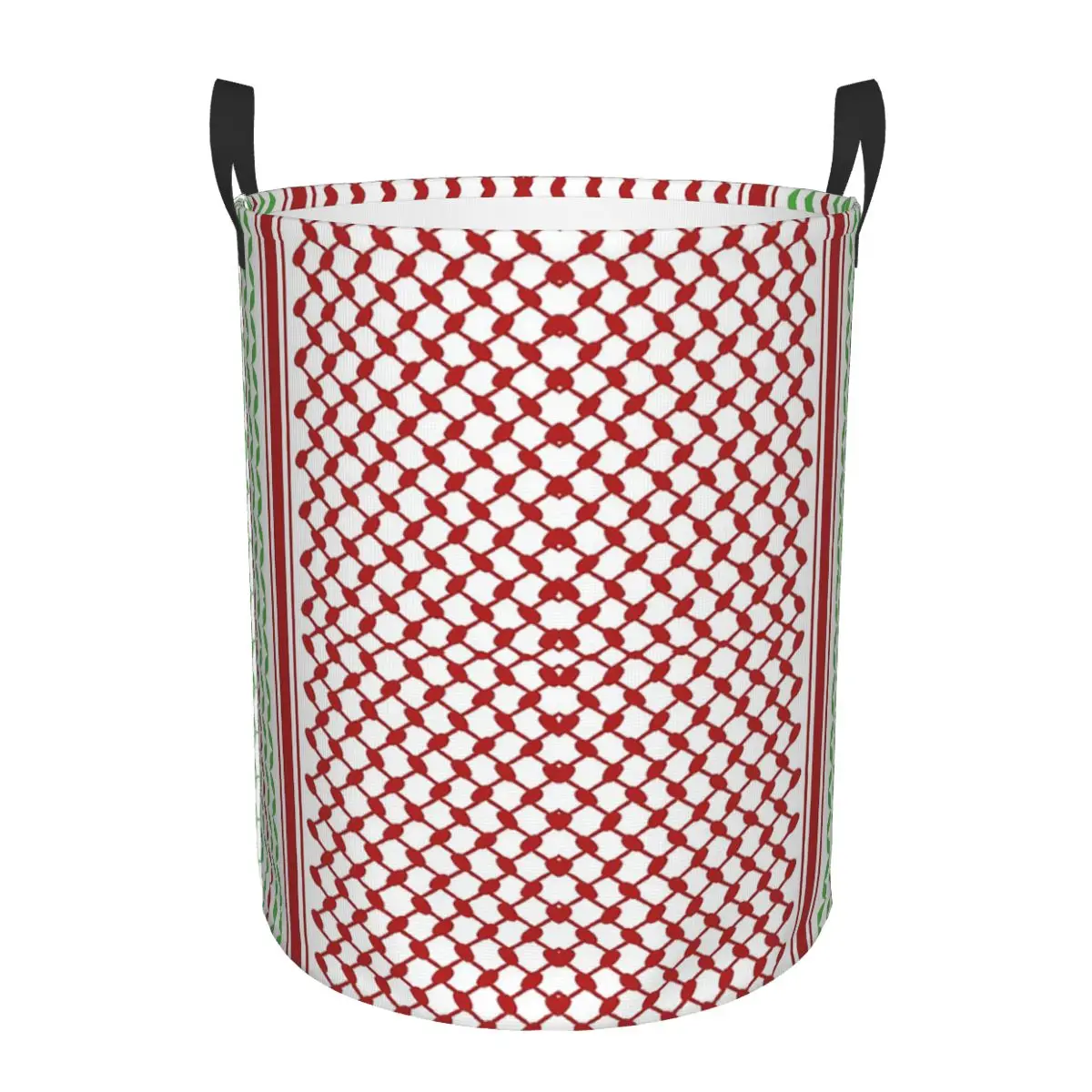 

Red And Green Colors Vertical Keffiyeh Dirty Laundry Baskets Folding Large Waterproof Clothes Toys Basket For Home Kids