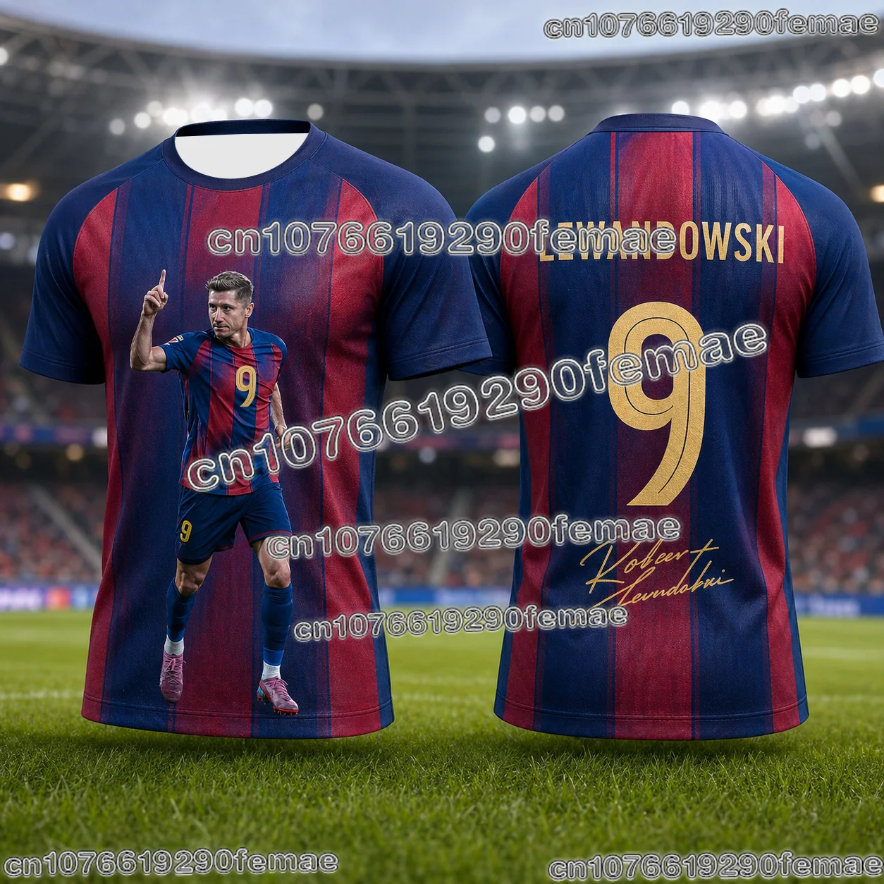 Lewandowski Fan Collection Mens Football Print Shirt Soft Breathable Soccer Jersey Kids Adult Casual Sports Uniform Tee