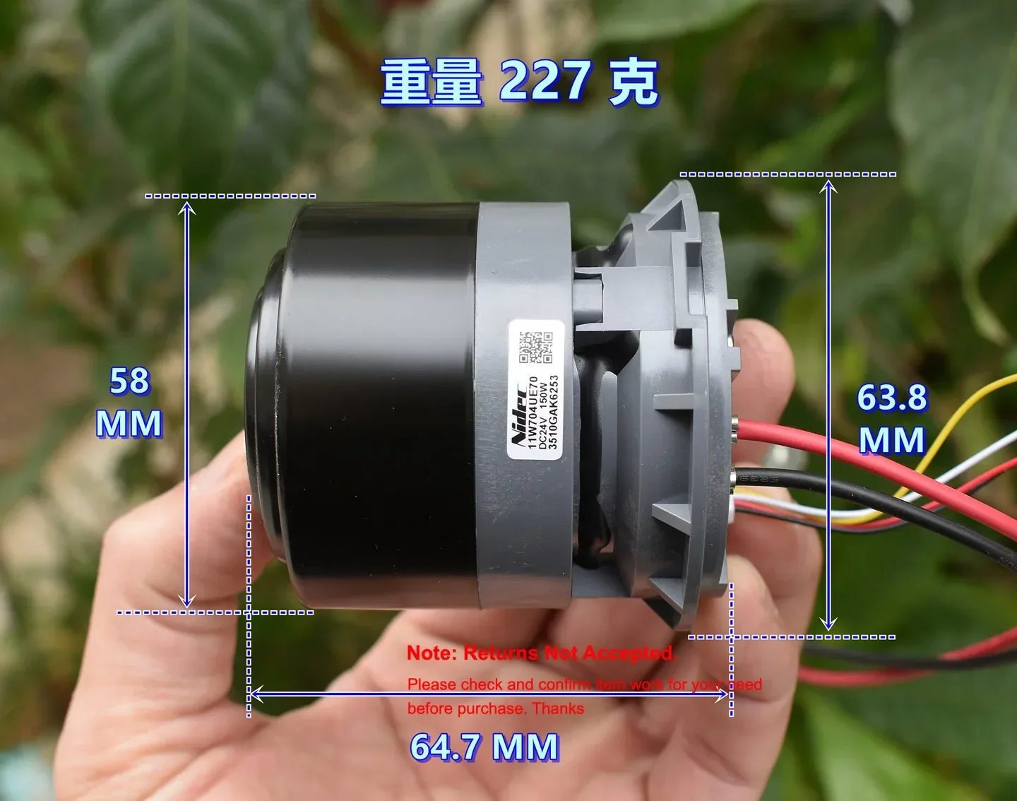 Nidec Brushless Motor Fan DC 21V 24V 150W High Speed High Power Strong Suction for Robot Vacuum Sweeper Floor Cleaner