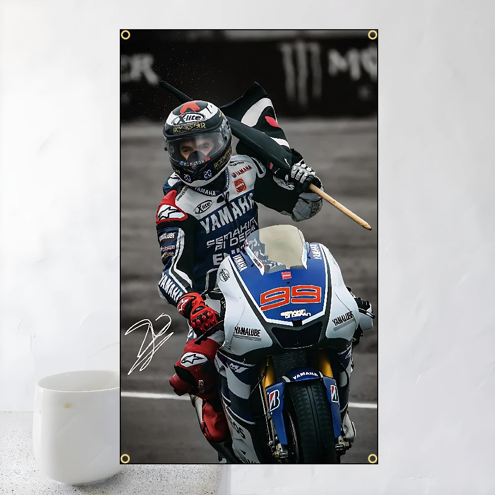 Jorge Lorenzo 99 Flags Polyester Printed Banner For Home Decoration