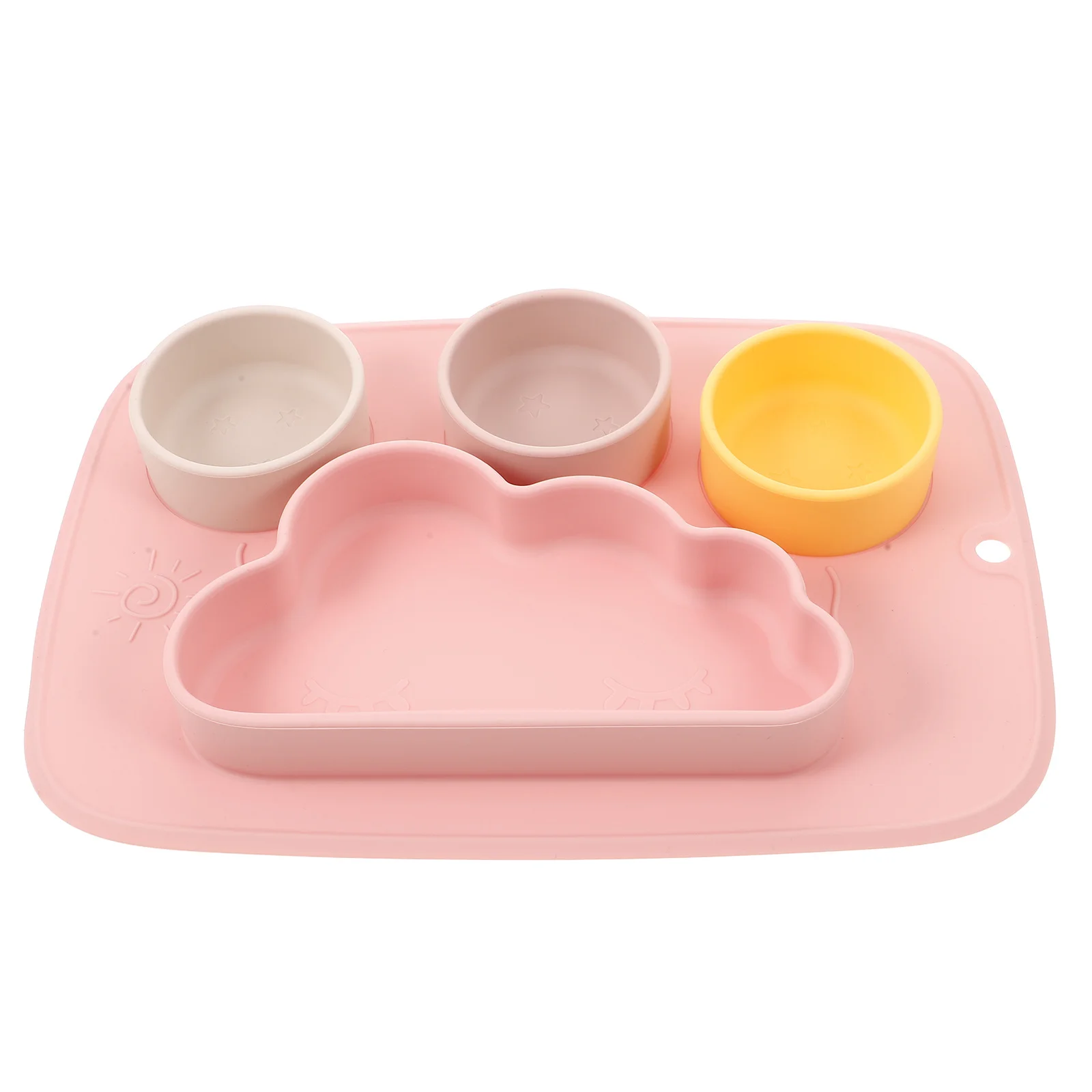 Placa de sucção de silicone de qualidade alimentar, tigelas de alimentação divididas para bebês, pratos antiderrapantes, crianças, bebês, micro-ondas