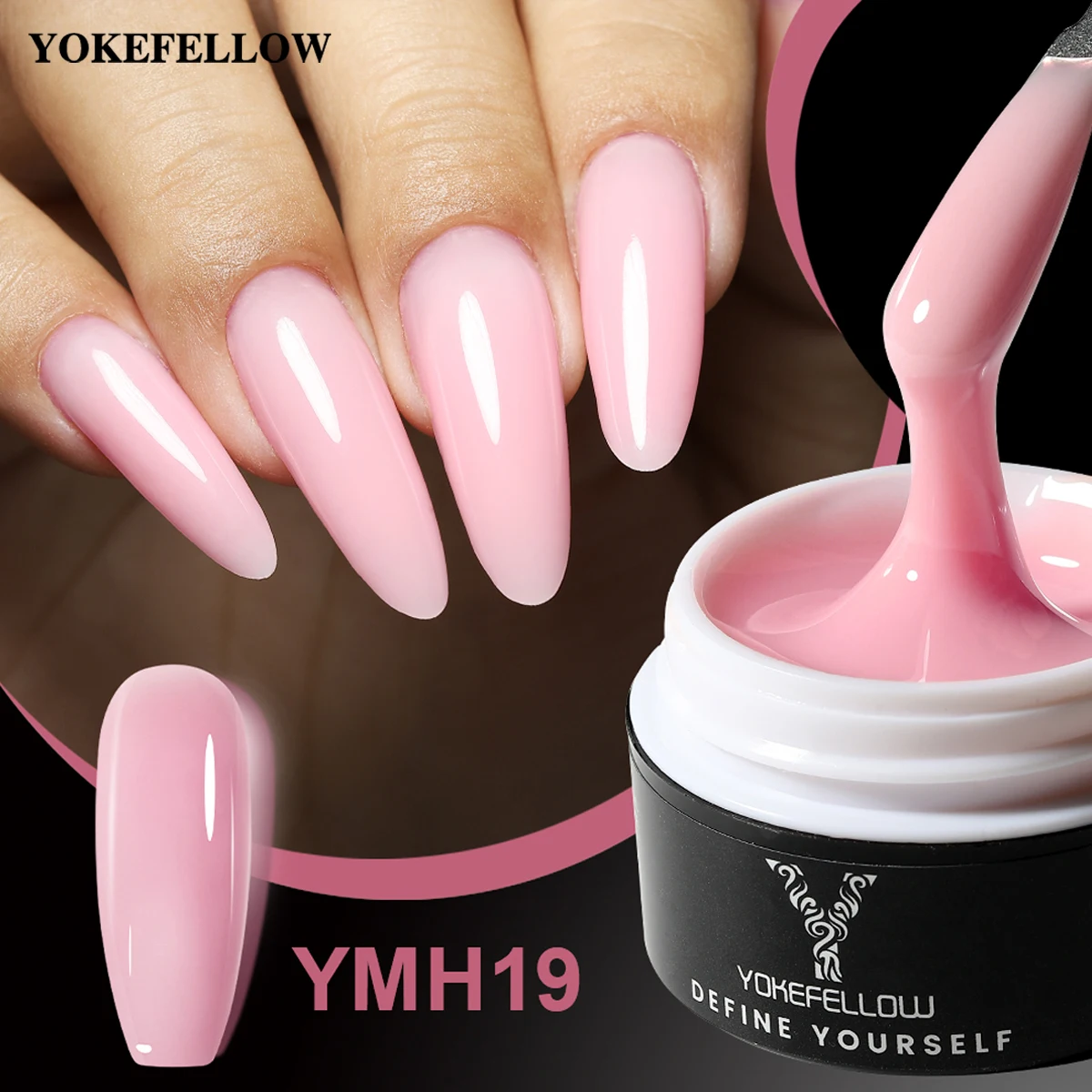 YOKEFELLOW Builder Nail Gel 15g Jelly Nude Pink Hard Gel for Nails