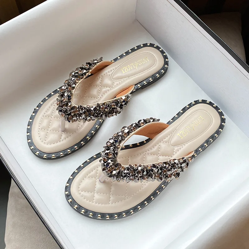 Pantofole da donna nuove estive sandali da donna con tacco spesso intrecciato alla moda scarpe da donna all\'aperto resistenti all\'usura antiscivolo