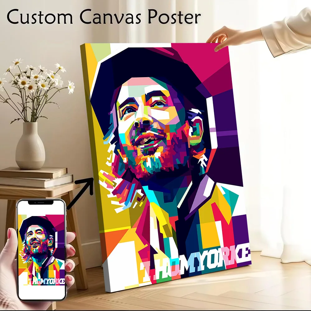 Thom Yorke Radiohead Poster Canvas Wall Art Personalized Print Modern Painting Perfect Gift for Room Ornaments Home Decor Luxury
