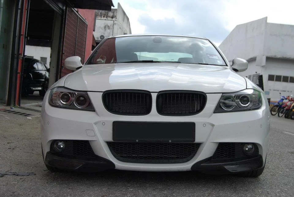 Front stoßstangen gitter im xvip-Diamanten-Stil für BMW 3er E90 E91 2015-2017 einz eilige glänzende schwarze Doppel latten gitter – Detail 17