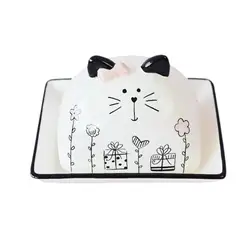 Butter Dish Kitchen Decor Butter Holder Cute with Lid Porcelain for Countertop for Cafe Hotels Dining Table Refrigerator Kitchen