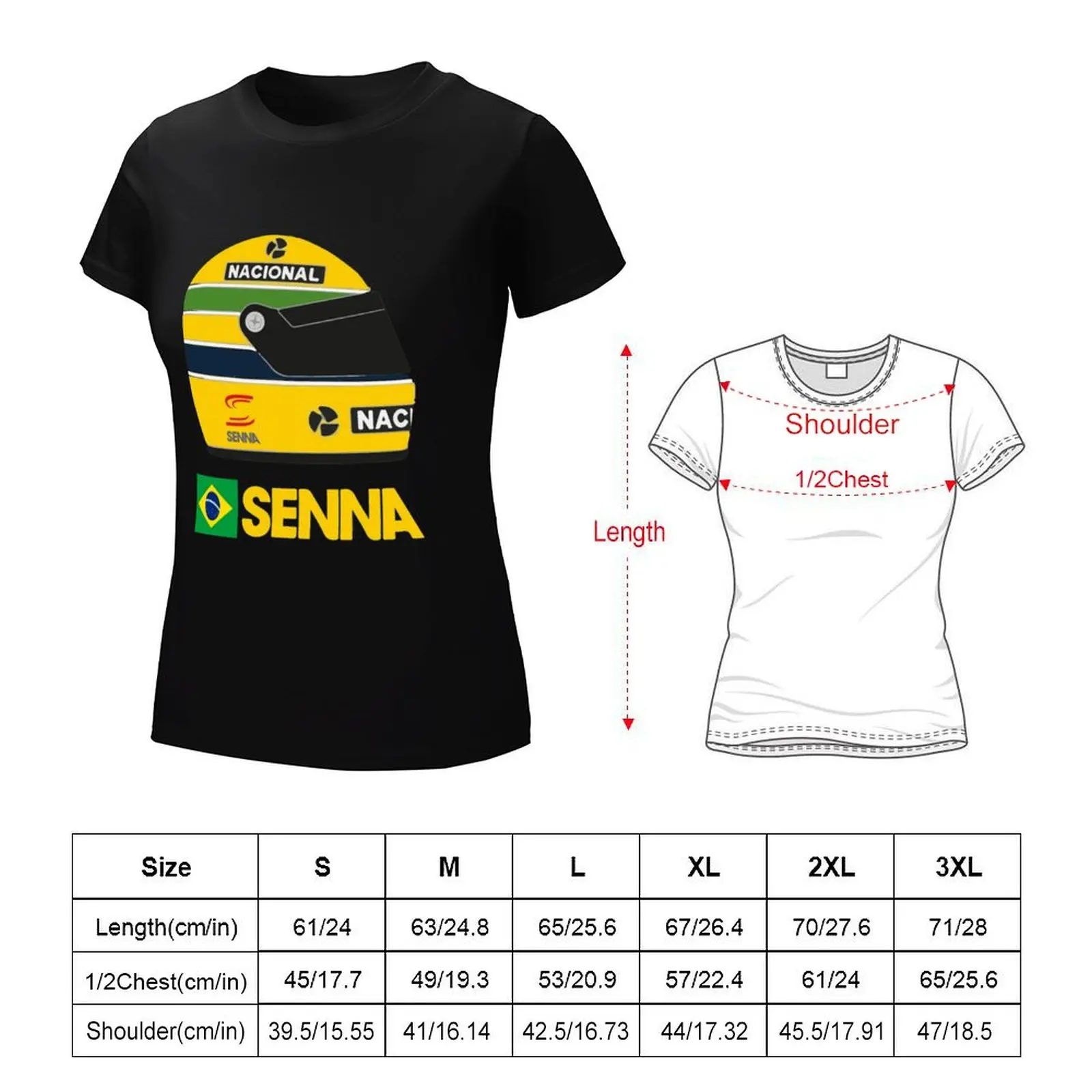 Ayrton Senna T-Shirt Dame Kleidung plus Größe Tops Hemden Grafik T-Shirts T-Shirt Kleid für Frauen sexy