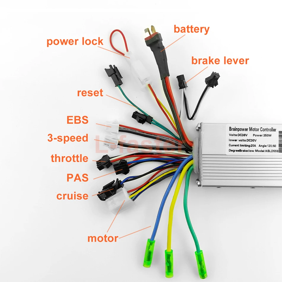 Electric Bike and Scooter Brushless Gear Hub Motor Kit with Disc Brake, Pneumatic Wheel, DIY, 350W, 12 in