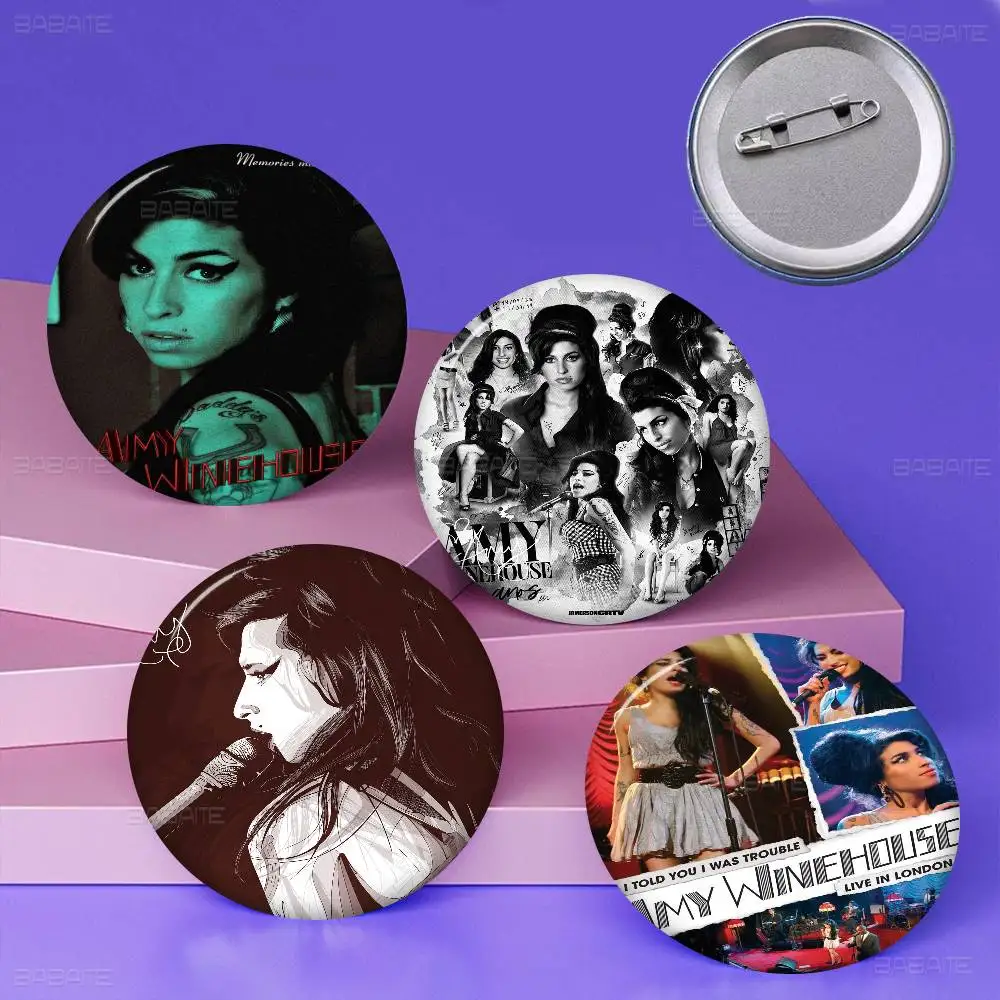 

Amy Winehouse Badges Creative Tinplate Soft Button Pins Animal Icon Brooch Lapel Backpack Badge Accessories Pin
