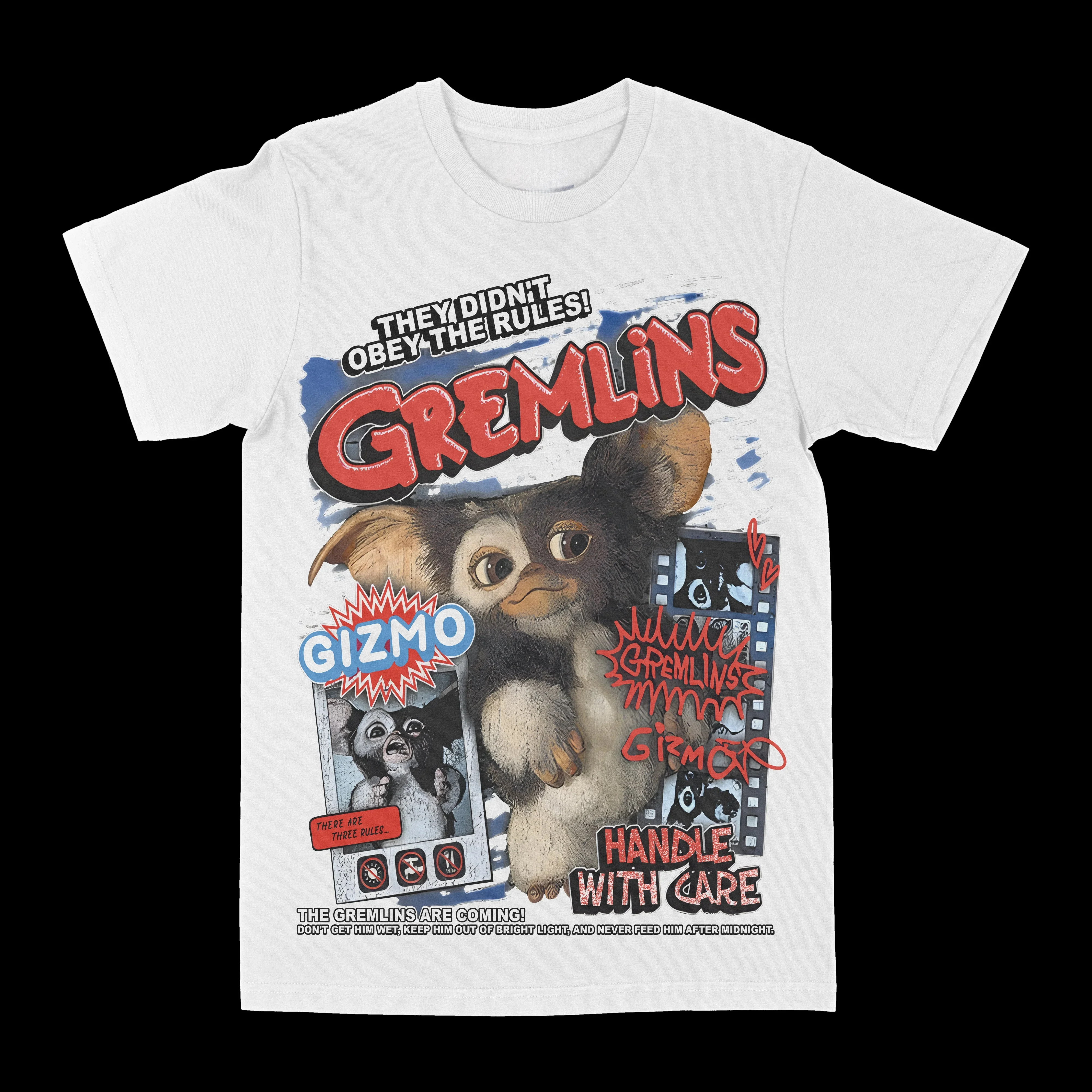 Summer Men Gremlins Graphic T-shirts  Pure Cotton Sports Casual Top Loose Large Size Unisex Top Men Unsiex Oversized T Shirt image 2