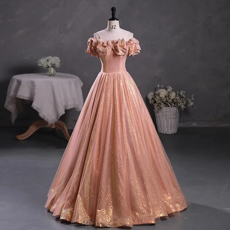 Robe de Bal Élégante à Paillettes pour ixd'Anniversaire, Quinceanera, Sweet 16, 15 Ans