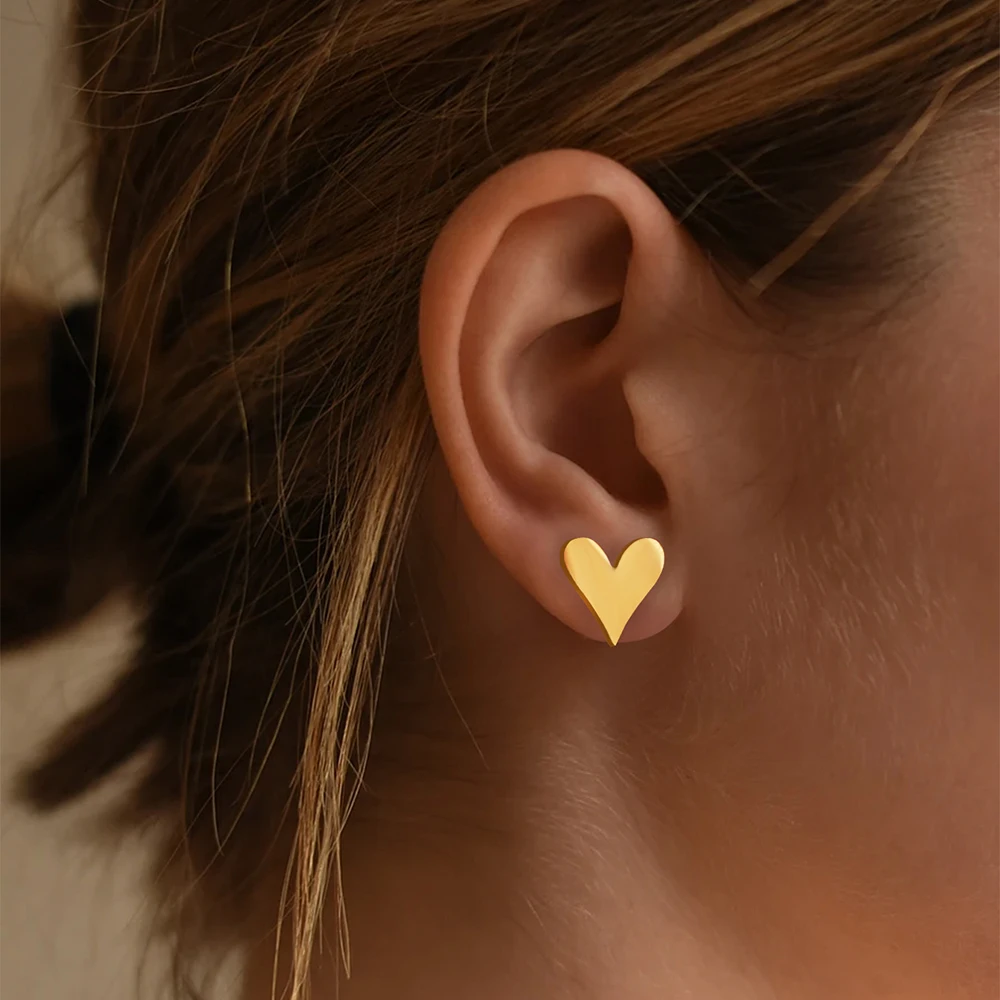 DOTIFI الفولاذ المقاوم للصدأ الرجعية مزاجه الحب الأقراط الإناث الكلاسيكية أزياء بسيطة لا تفقد اللون مجوهرات اكسسوارات #1