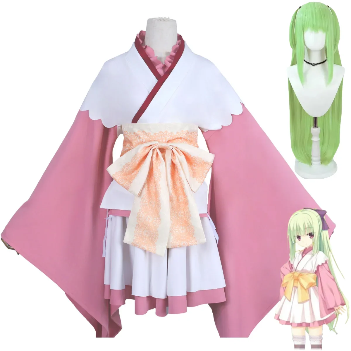 

Anime Game Senren*Banka Murasame Cosplay Costume Wig Pink Japanese Kimono Skirt Coat Lolita Woman Lovely Carnival Party Suit