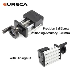 CNC Manual Linear Shaft Actuator Module Table Stroke Travel Engraving Tool Woodworking Ball Screw Linear Guide Motion Rail Slide