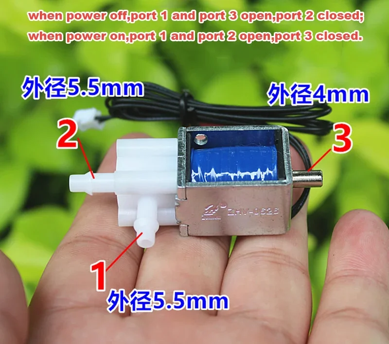 

DC 24V 2-Position 3-Way Micro Electric Solenoid Valve Mini Water/Air Flow Control DIY Pump Massager Flower Watering Tool