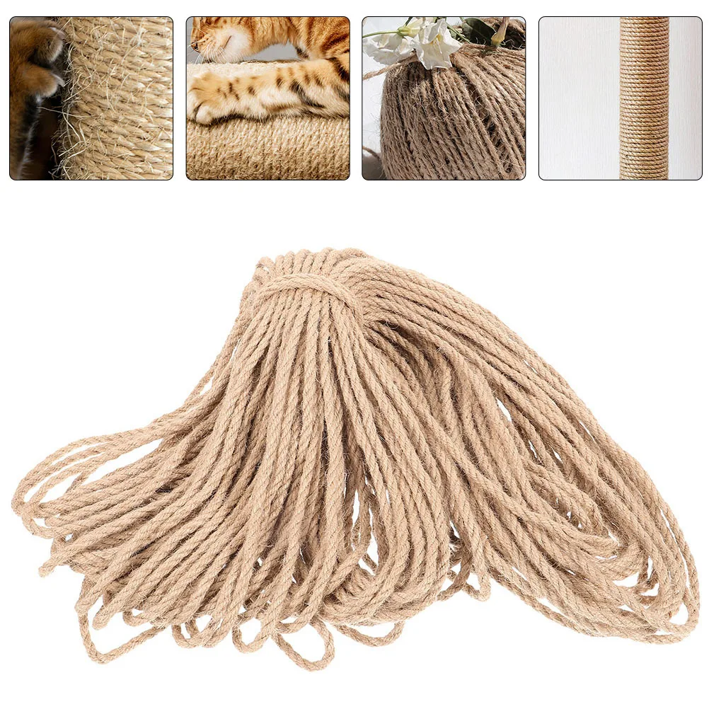 

DIY Sisal Rope Cat Scratcher Replacement Wear-Resistant Hemp Twine for DIY Projects Cat Tree Climbing Frame Multi-Function