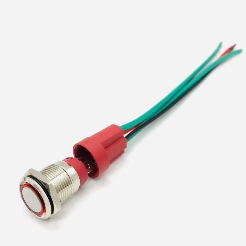 Large current metal button switch 10A short style 16/19/22mm car modification self-locking reset LED start stop 3V6V12V24V220V - Image 6