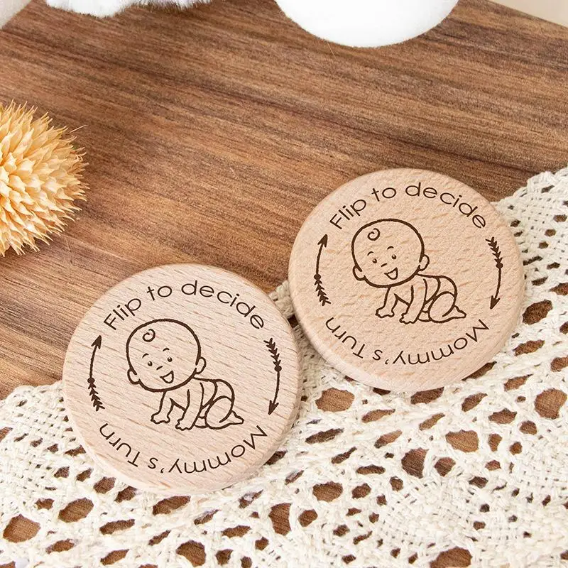 Creative Wooden Baby Learning Coins Flip To Decide Essential Sensory Play For New Parents Decision-making Ideal For New Parent