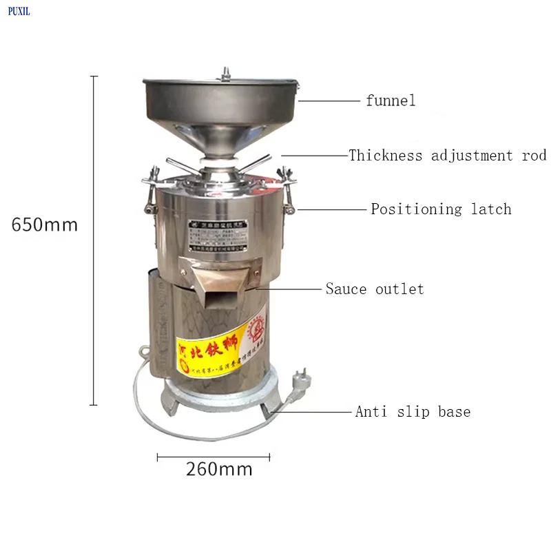 110V/220V Peanut Butter Maker Machine Sesame Nut Crusher Stainless Steel Food Processor