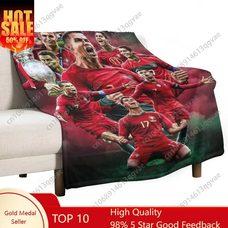 

Football Star CR7 C-Cristiano Thermal Throw Blanket Cozy Funny Lightweight Flannel Blanket Ronald Chair Sofa Room Bedding Room