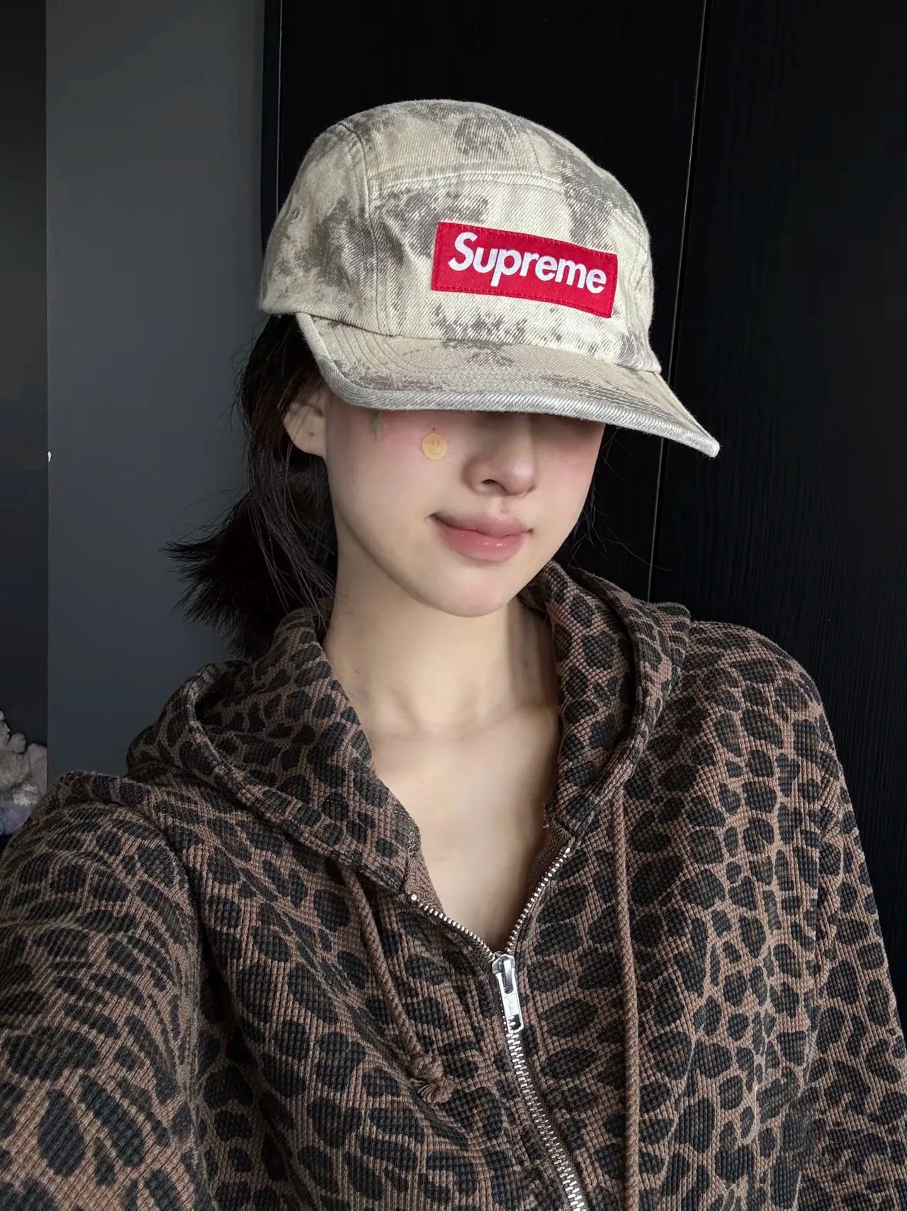 ex Hooded Zip up Thermal Sweatirt Leopard Print Casual Comfortable Long Sve Cotton Jaet for Men And Women
